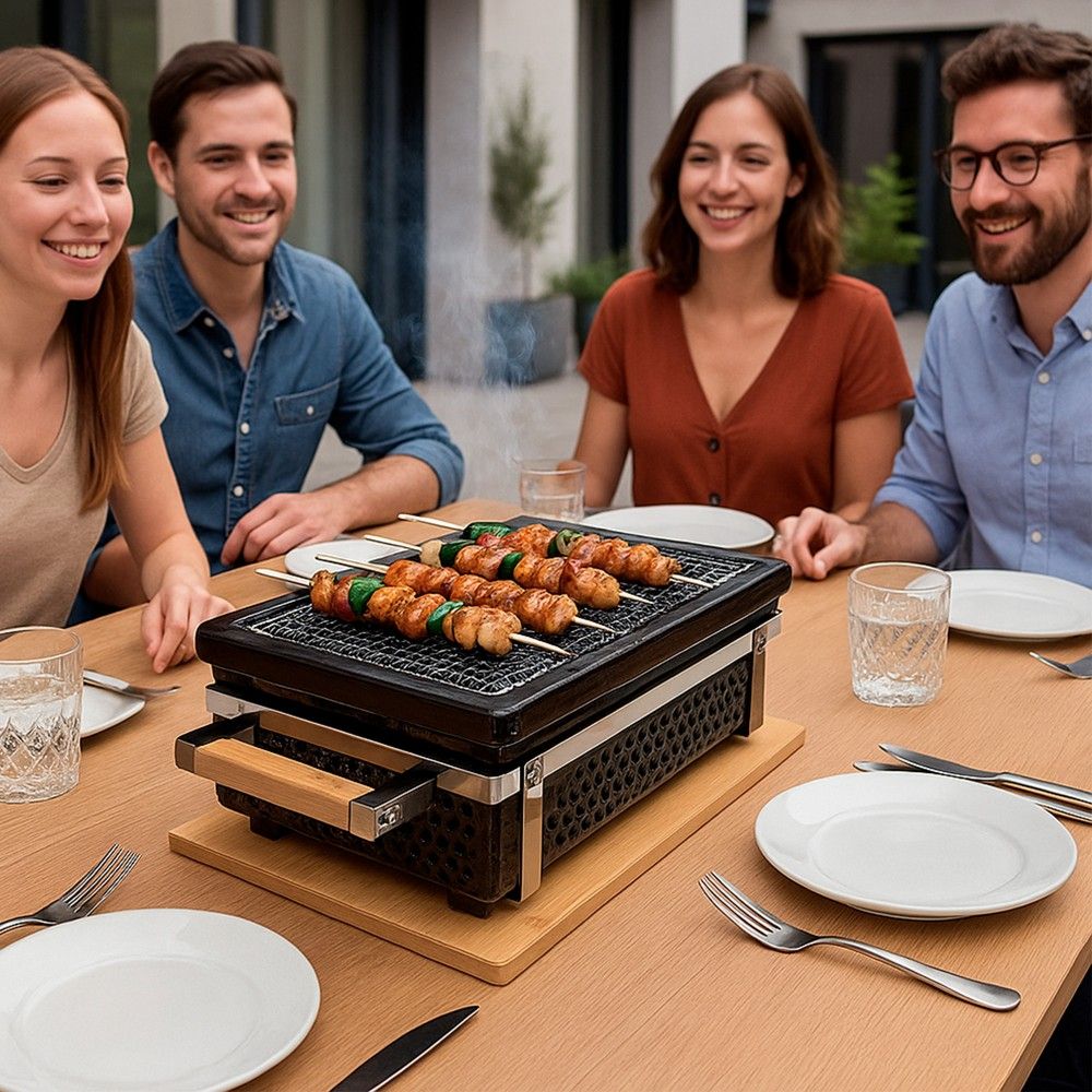 Parrilla De Mesa Rectangular Japonesa Tradicional Sumibi