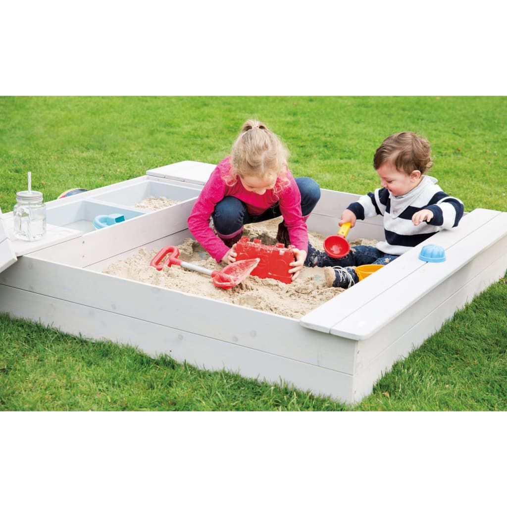 Arenero De Jardín Con Bandeja De Juegos Gris Roba