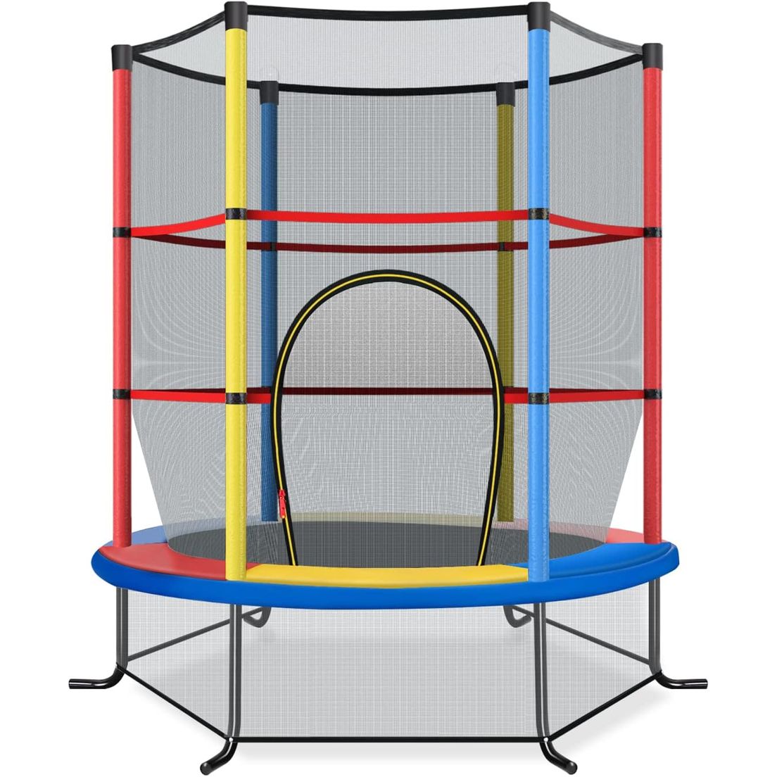 Cama Elástica Para Niños Con Red De Seguridad Y Almohadilla Para Muelles Costway 165 X 165 X 161cm Coloreado