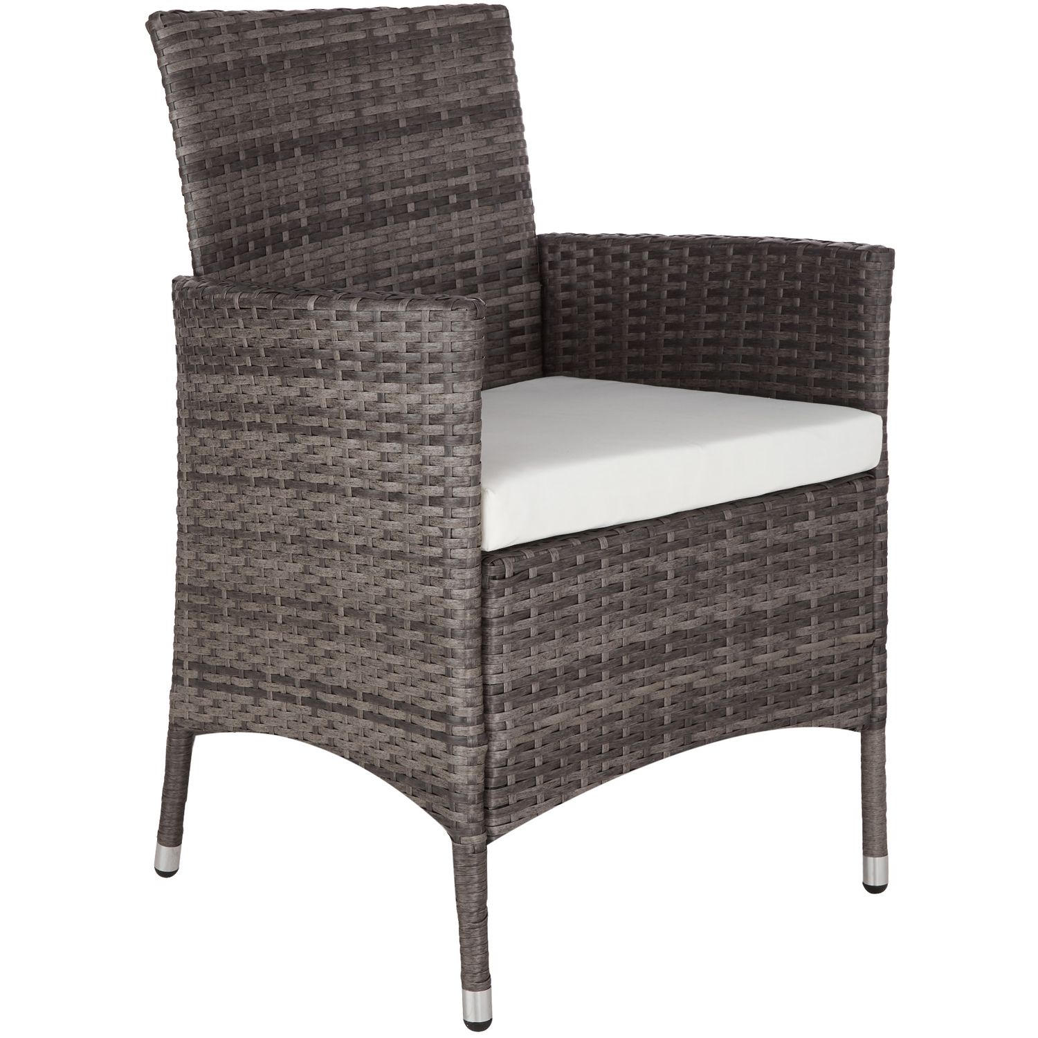 Conjunto De Ratán 6+1 - Gris/blanco