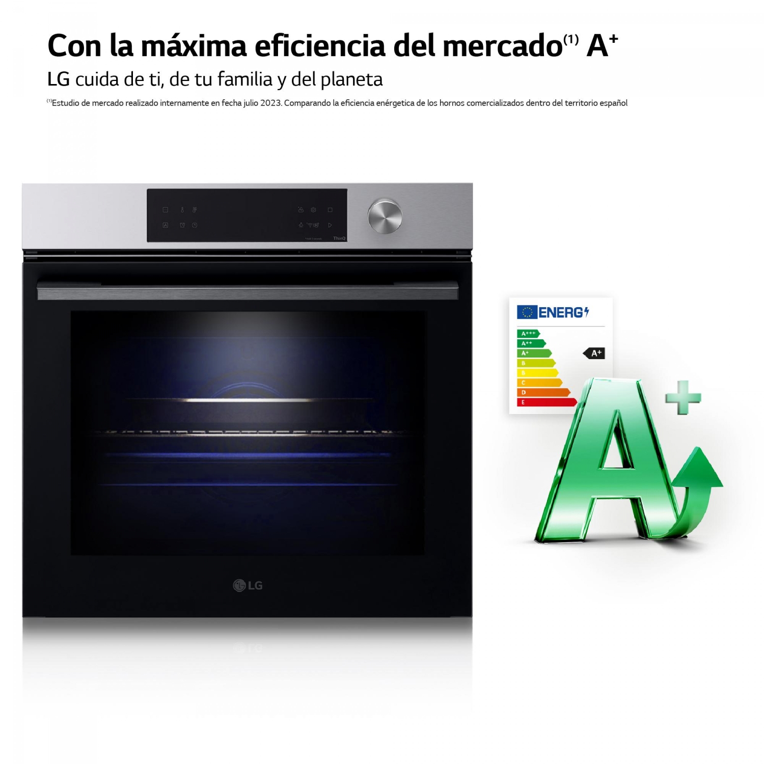 Horno Pirolítico LG WSED7612S, 3,5 KW, 76 L, Apertura Abatible, 15 Funciones de Cocción, Wifi, Eficiencia A+ - Inox
