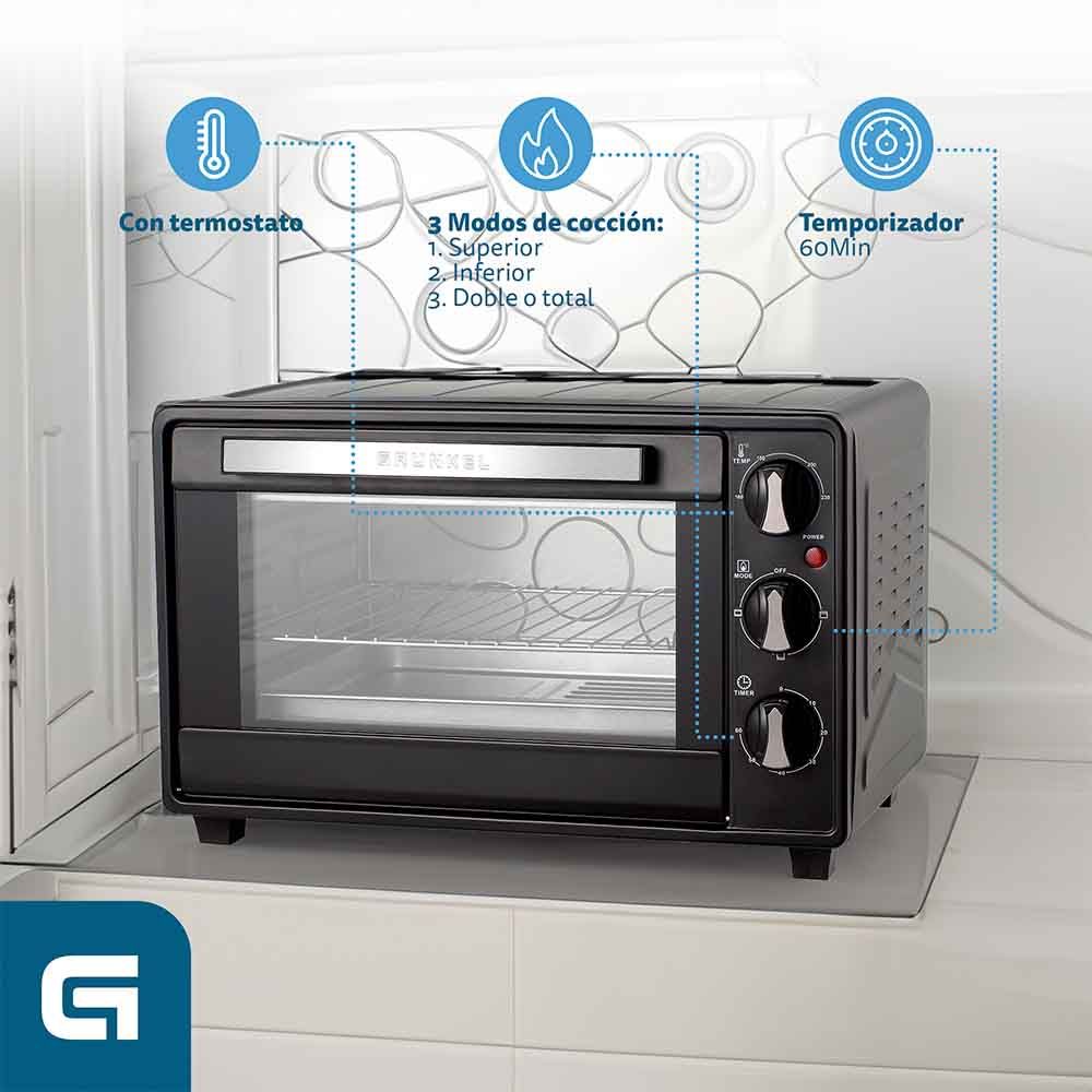 Horno Eléctrico Multifunción De Sobremesa  De 23l - Hr-23silver - 1600w - Gris