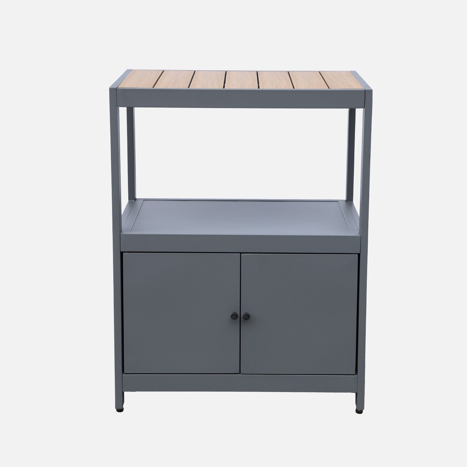 Cocina Exterior De Aluminio Y Polywood Con 2 Puertas, Antracita