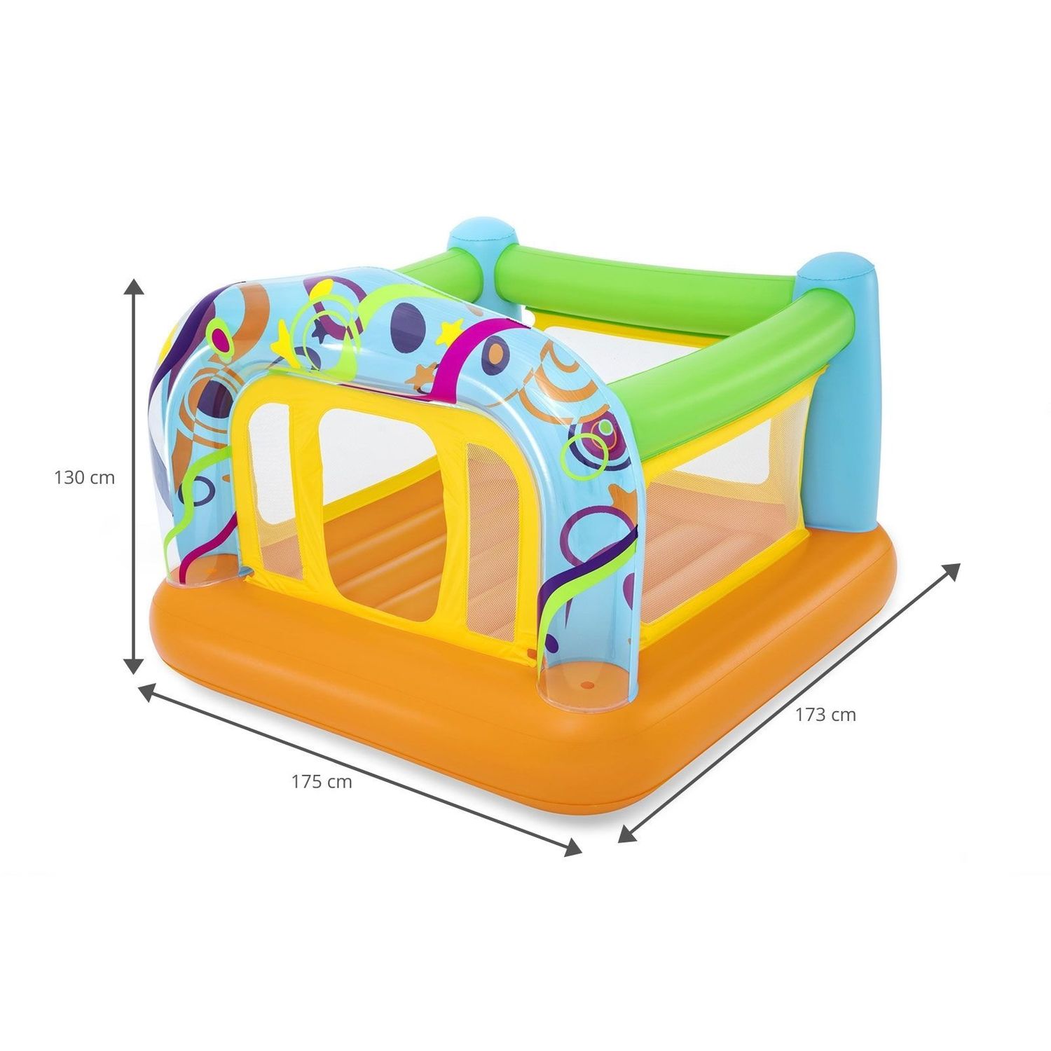 Castillo Hinchable Infantil Bestway Saltador 175x173x130 Cm +3 Años| Perímetro Con Red De Seguridad | Bomba Eléctrica Integrada| Peso Máx Usuario: 85 Kg