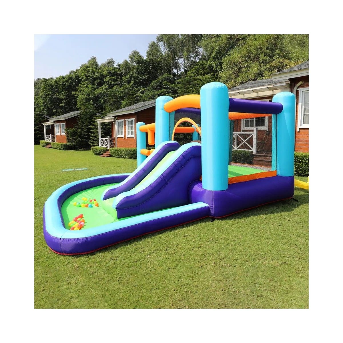 Castillo Inflable Mountain - Castillo Hinchable Para Niños Con Juegos Ideal Para Jardín O Espacio Grande