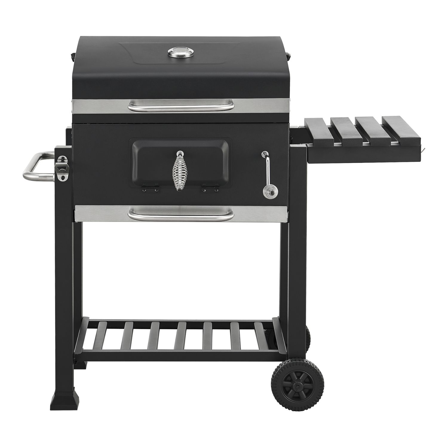 Barbacoa De Carbón Arnad Con 3 Estantes Acero 105x114x48cm - Negro [casa.pro]