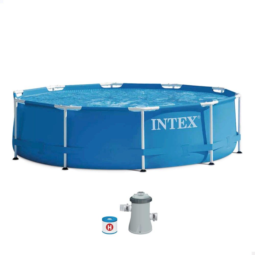 Piscina Desmontable Tubular Circular Pvc 305x76 Cm Azul Intex Con Depuradora