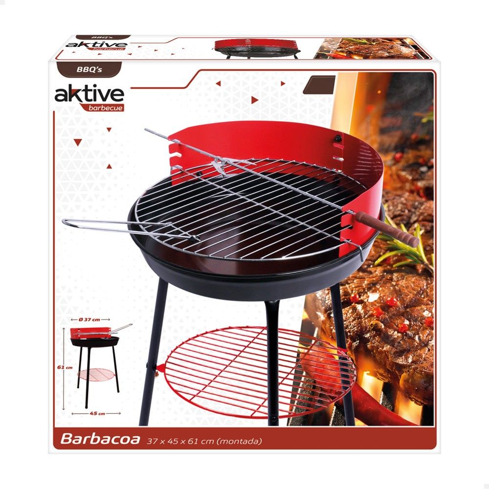 Barbacoa De Carbón Ø37 Cm Aktive Sport Camping