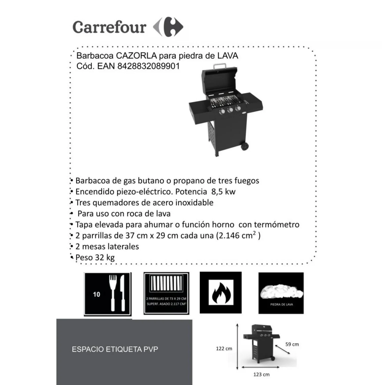 Barbacoa de gas Cazorla para piedra Imor