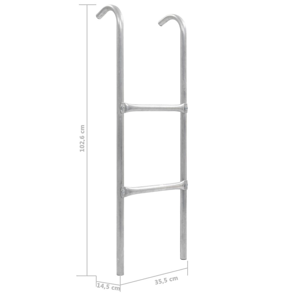 Escalera De Cama Elástica De 2 Peldaños Acero Plateado 102,6 Cm Vidaxl