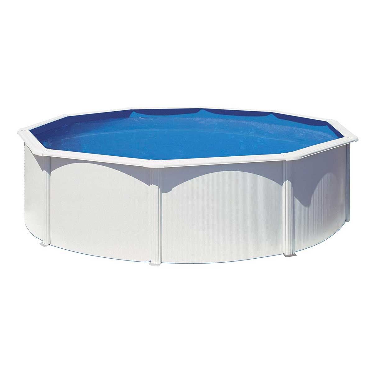 Piscina Fantasía Gre Redonda Pare Acero Blanco Ø460x120 Cm