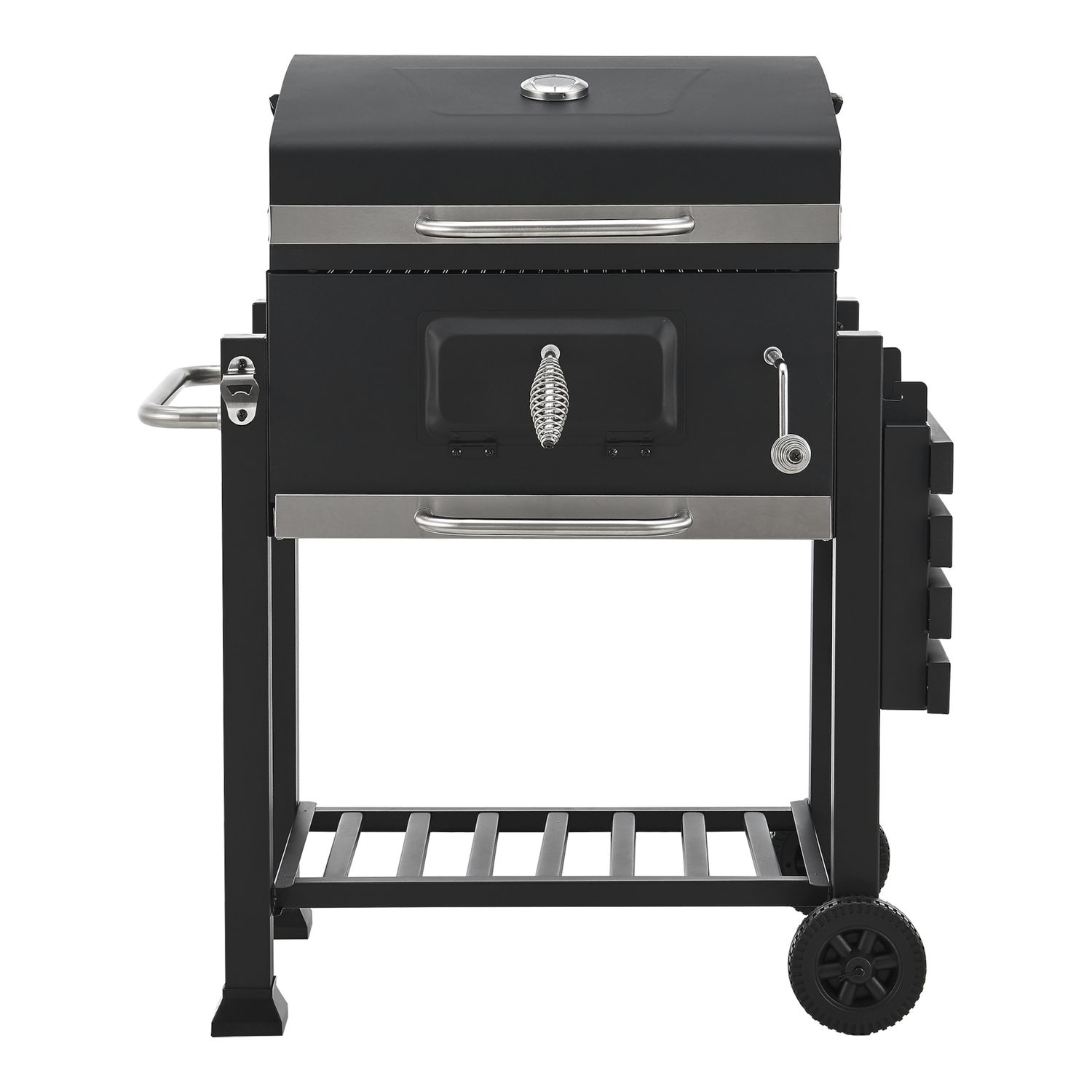 Barbacoa De Carbón Arnad Con 3 Estantes Acero 105x114x48cm - Negro [casa.pro]
