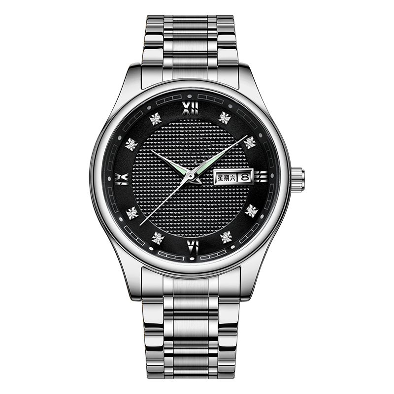 Waterproof stainless steel band quartz men's and women's watches