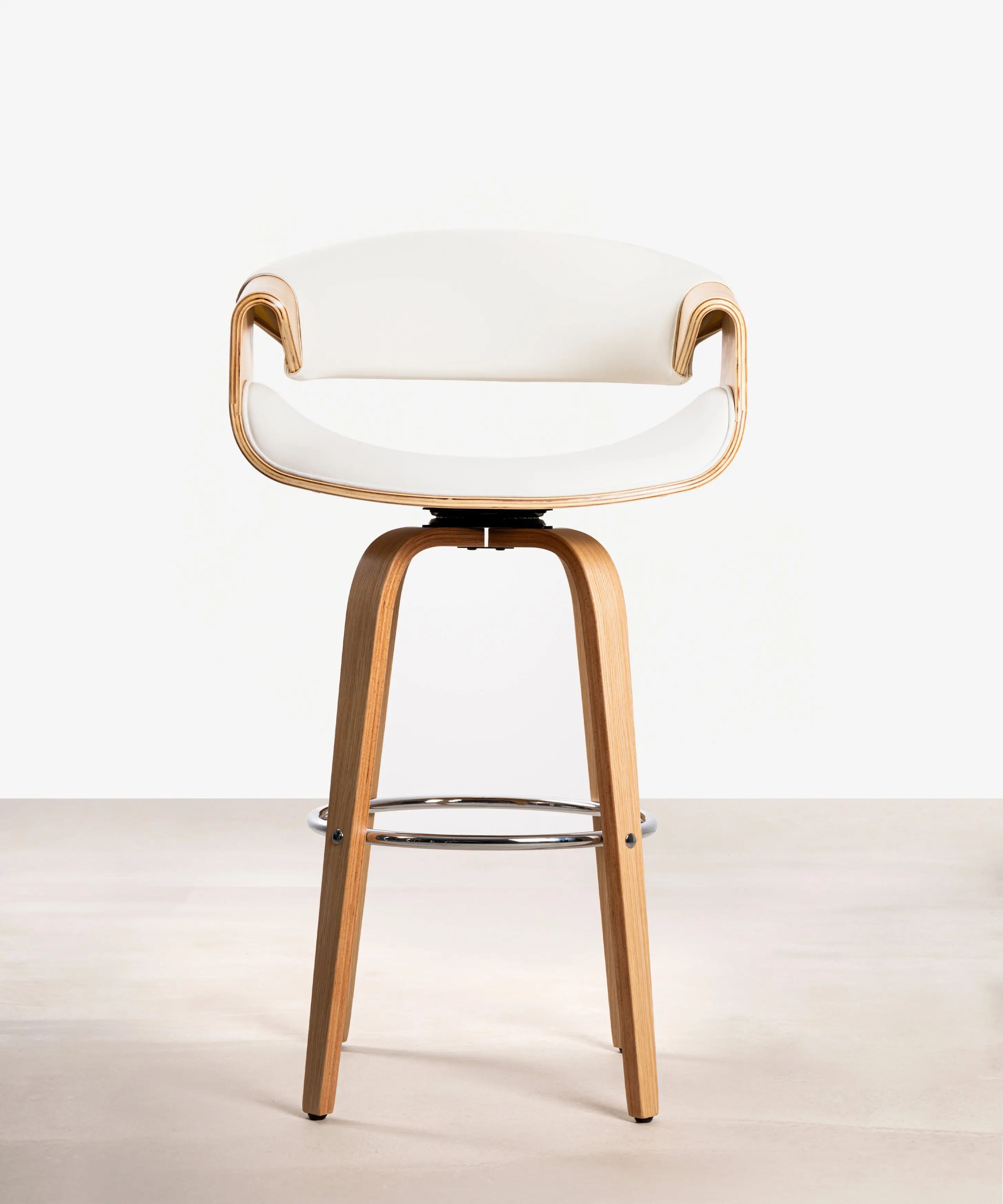 Taburete de Madera y Polipiel Binsa