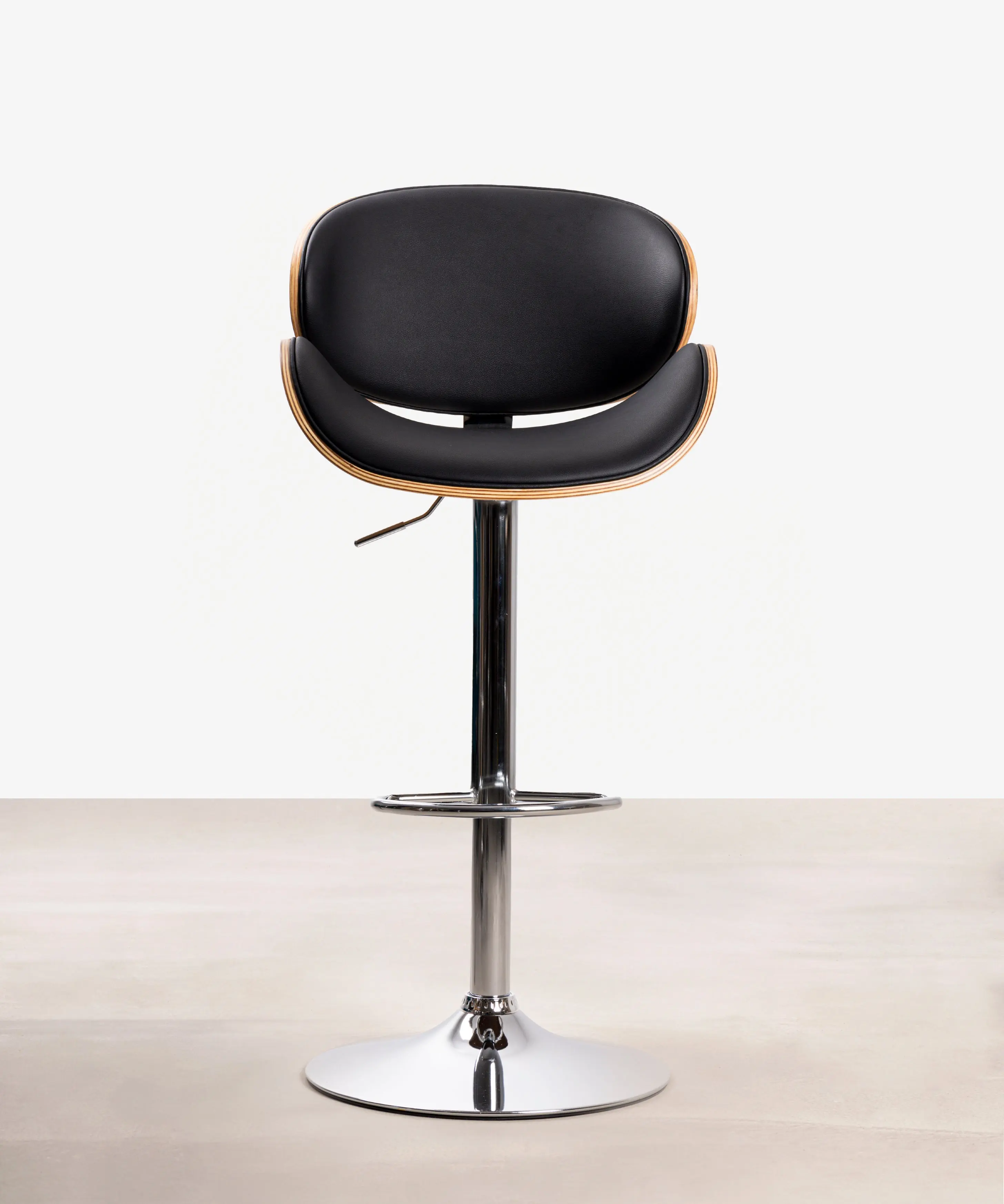 Taburete de Madera y Polipiel Regulable Shelley