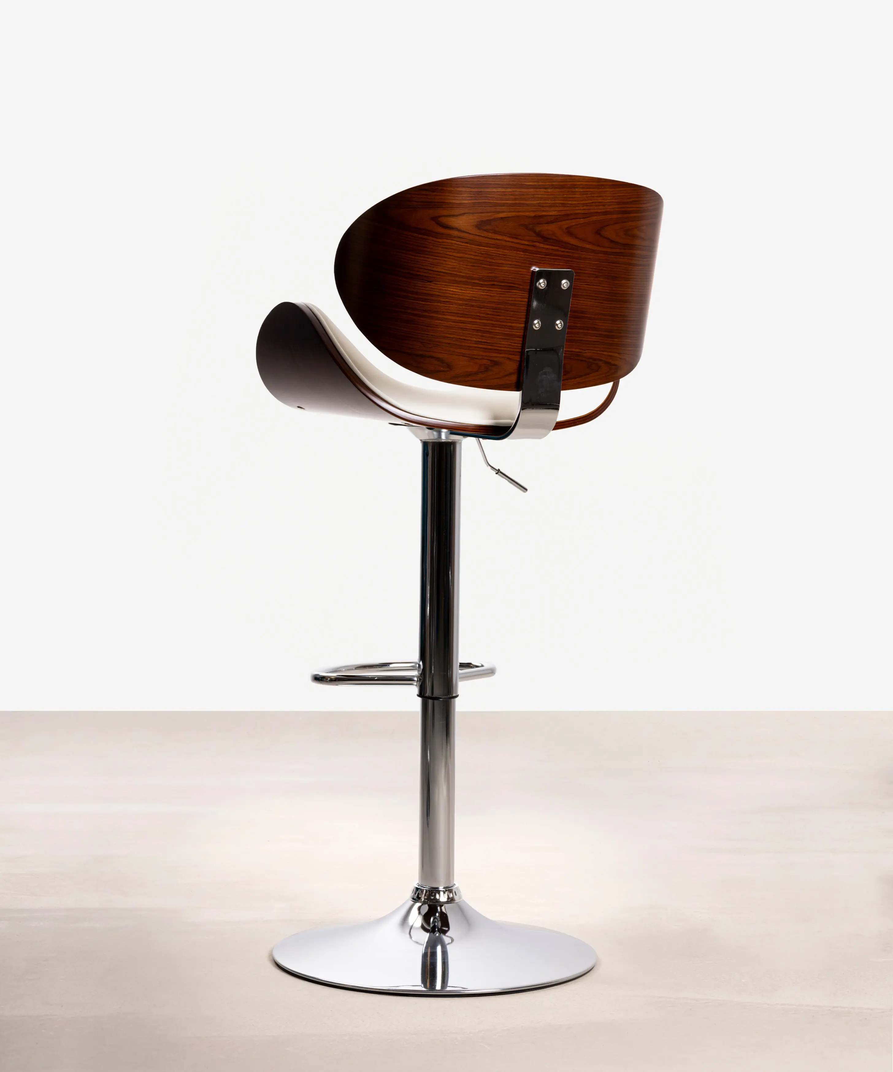 Taburete de Madera y Polipiel Regulable Shelley