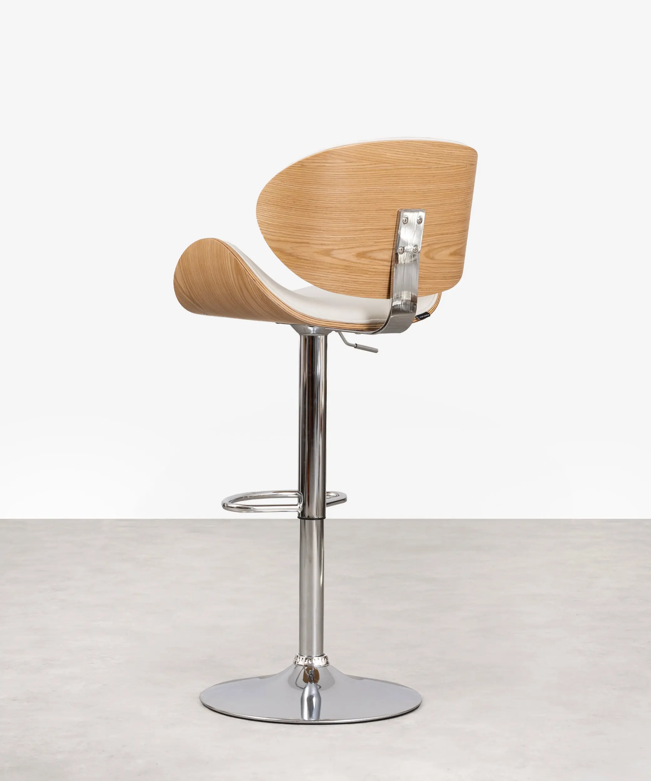 Taburete de Madera y Polipiel Regulable Shelley