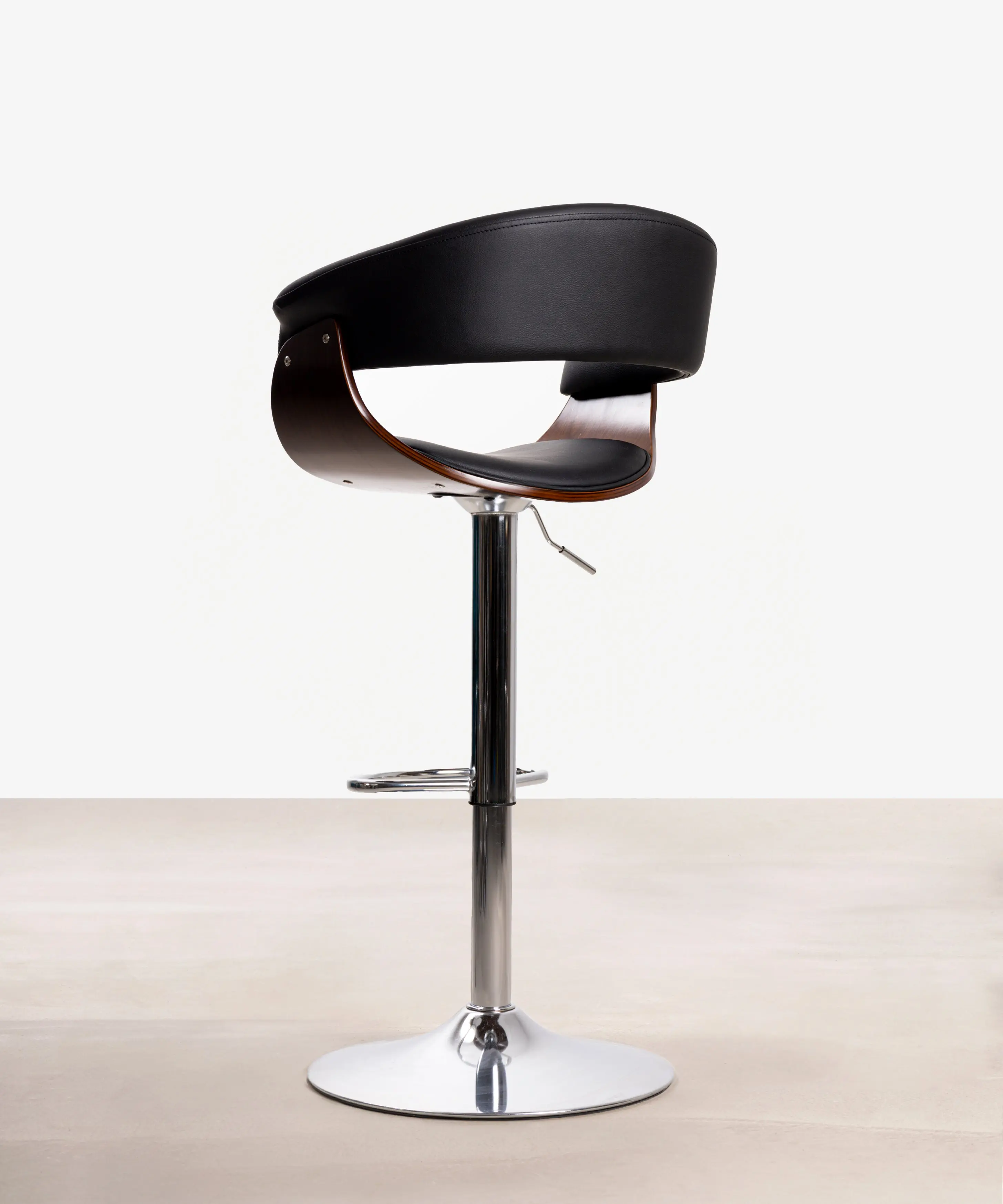 Taburete de Madera y Polipiel Regulable Beckett