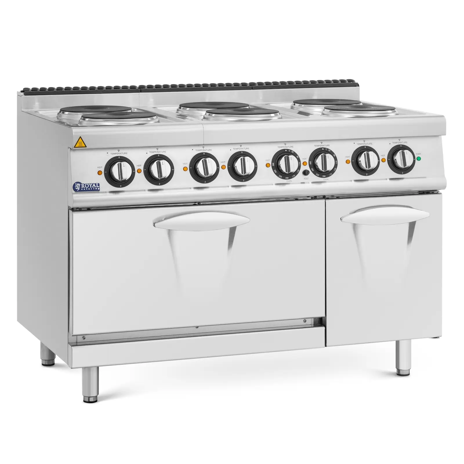 Elektrisk komfyr med stekeovn - 19,1 kW - 6 kokeplater - 120 x 73 cm - Pro 730-serien - Royal Catering