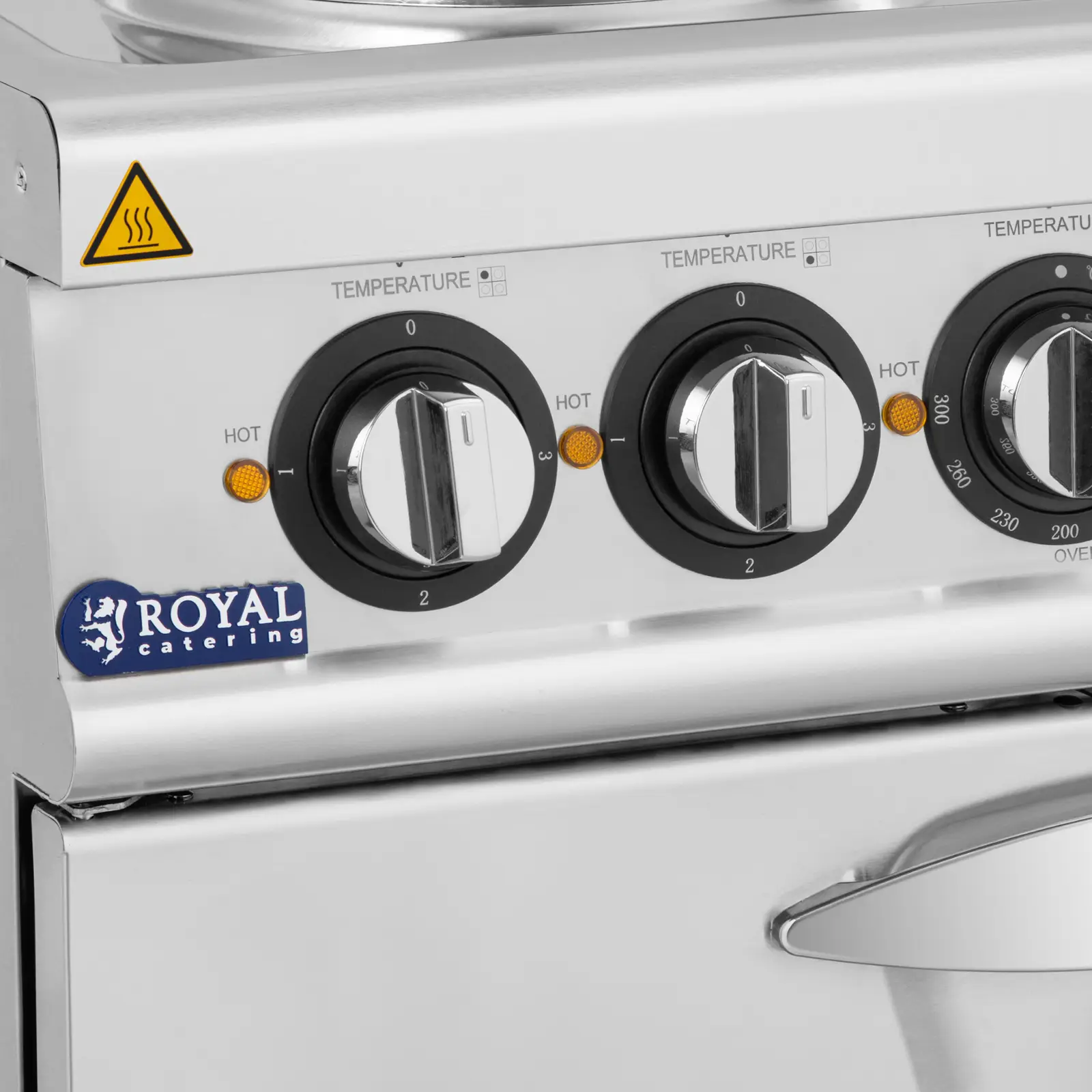 Elektrisk komfyr med stekeovn - 13,9 kW - 4 kokeplater - 80 x 73 cm - Pro 730-serien - Royal Catering