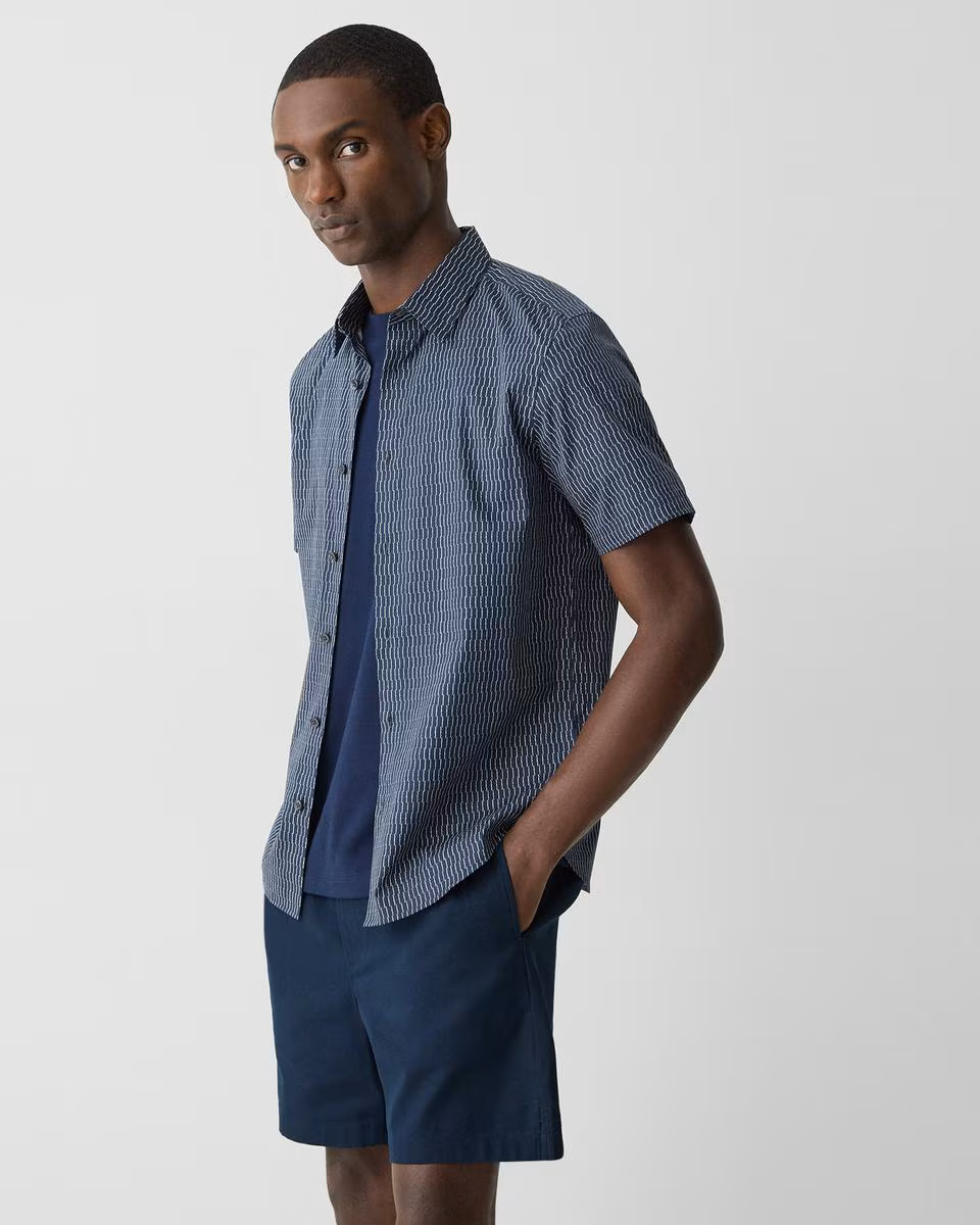 Irving Short-Sleeve Shirt in Stretch Cotton - Theory Factory Store