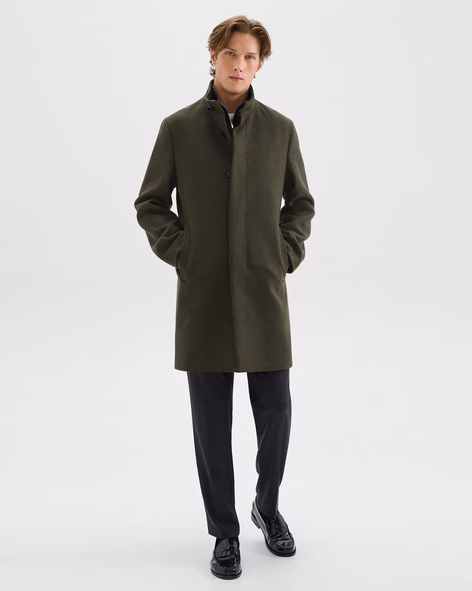 Belvin Coat in Recycled Wool-Blend Melton - Theory Factory Store