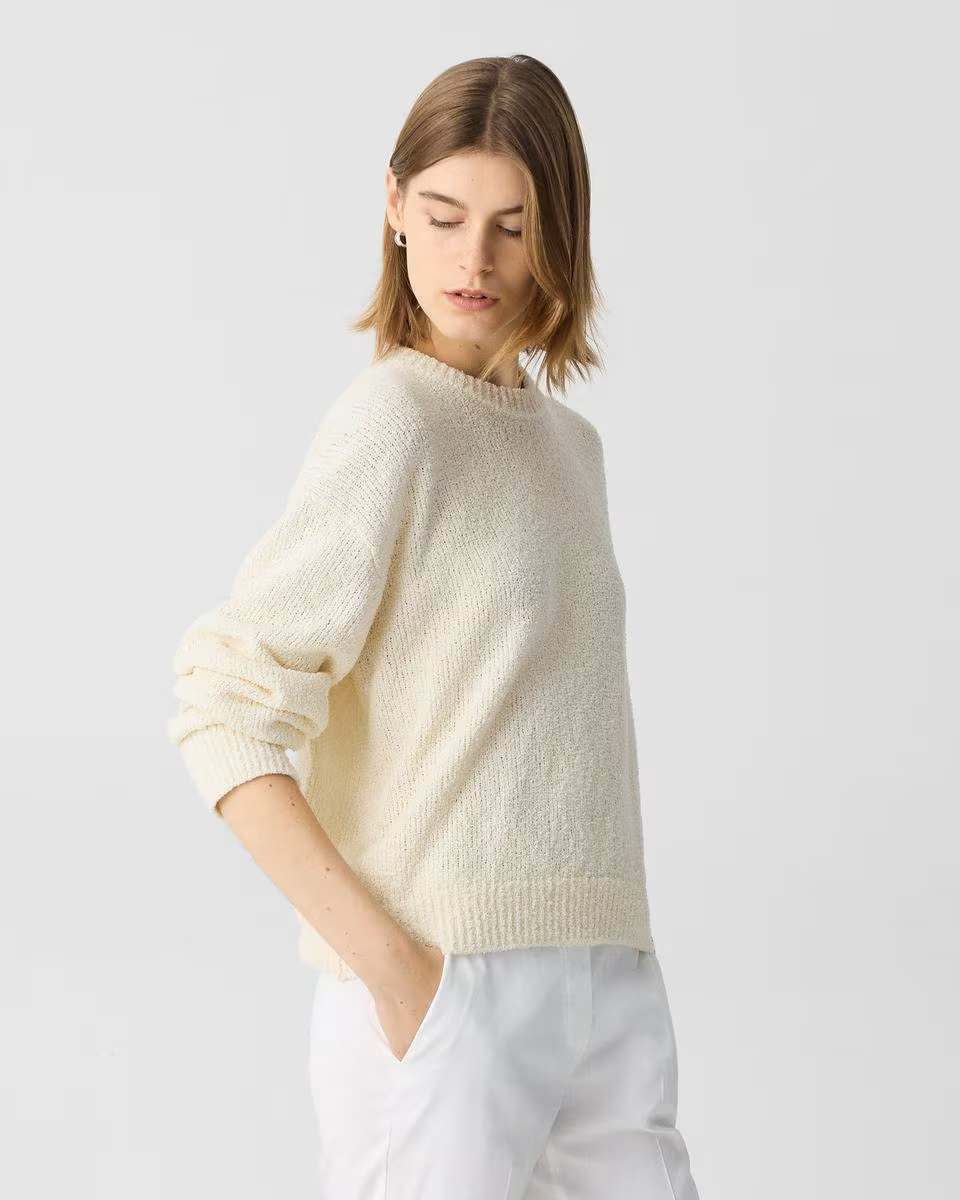 Boucl&eacute; Sweatshirt in Cotton-Blend - Theory Factory Store