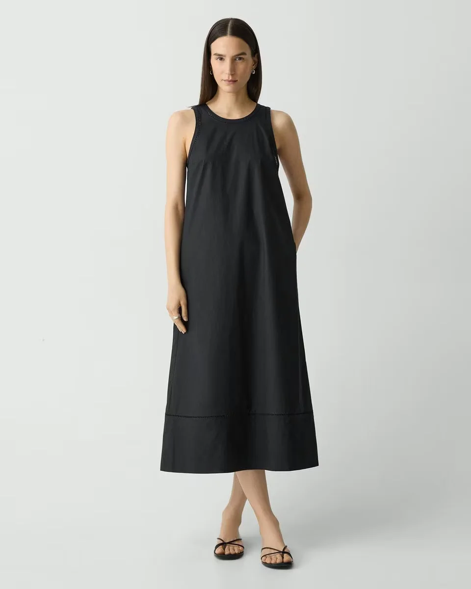 Maxi Tank Dress in City Poplin | Theory Outlet | Theory Factory Store