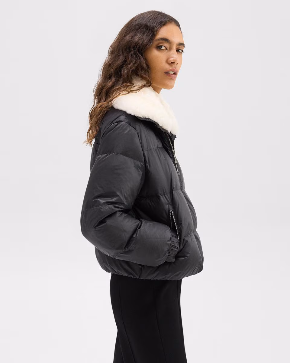 Shearling-Trimmed Puffer Jacket in Recycled Nylon - Theory Factory Store