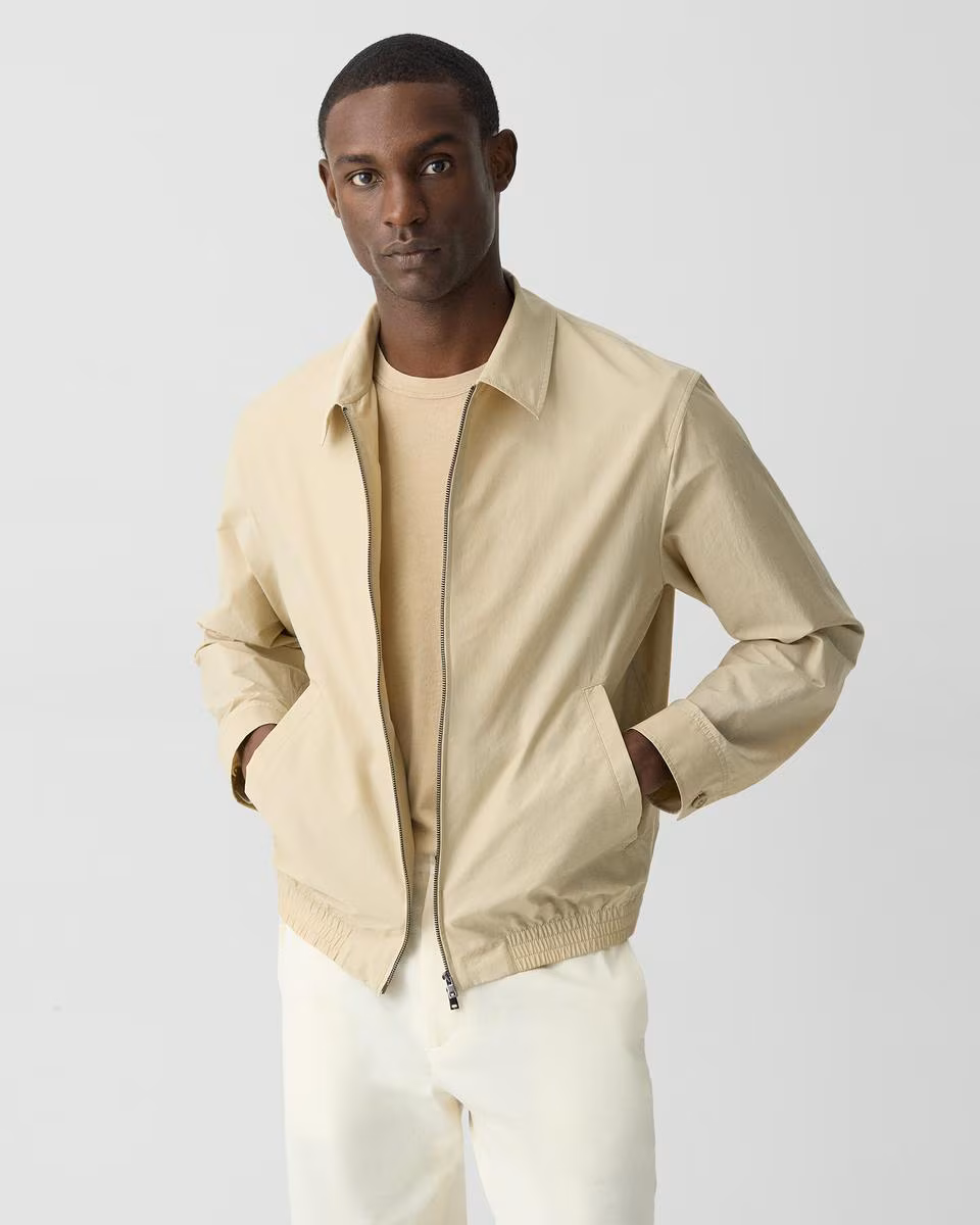 Blouson Zip Jacket in Cotton-Blend | Theory Factory Store - Theory Factory Store