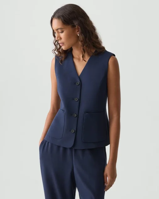 ZIG ZAG VEST IN SATIN CREPE | THEORY OUTLET ONLINE