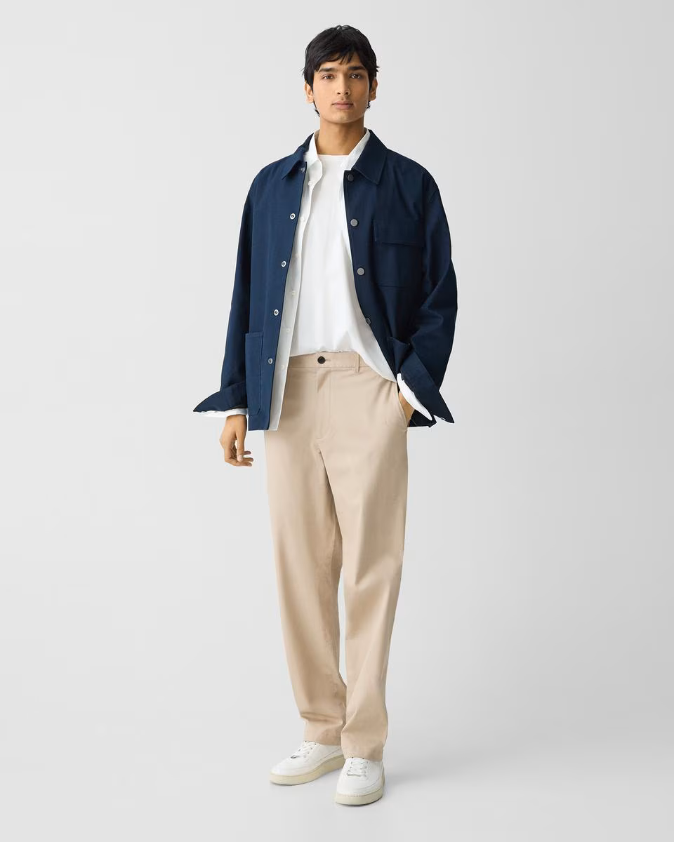 Straight Pant in Cotton-Blend Twill - Theory Factory Store