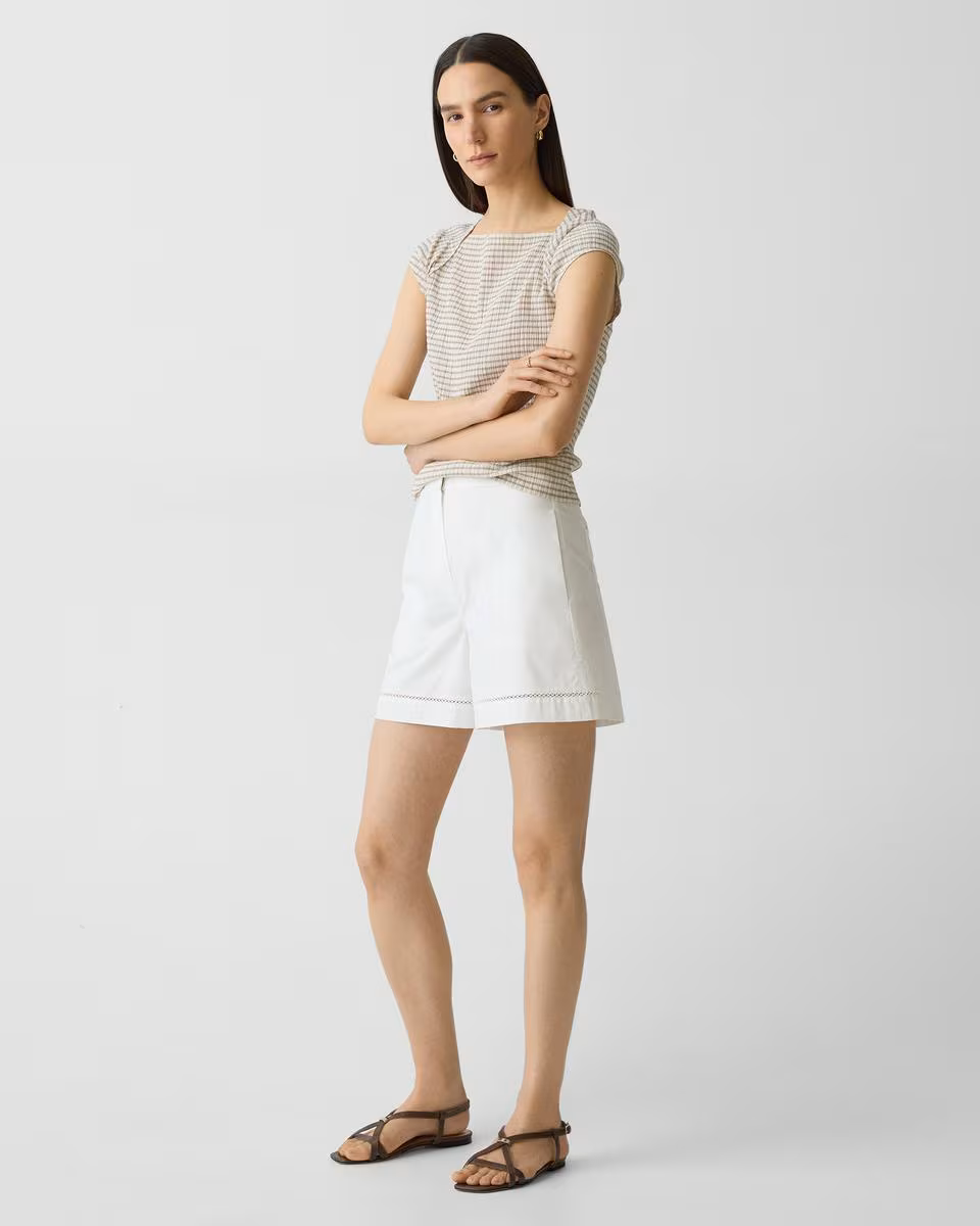 Eyelet Short in City Poplin - Theory Factory Store
