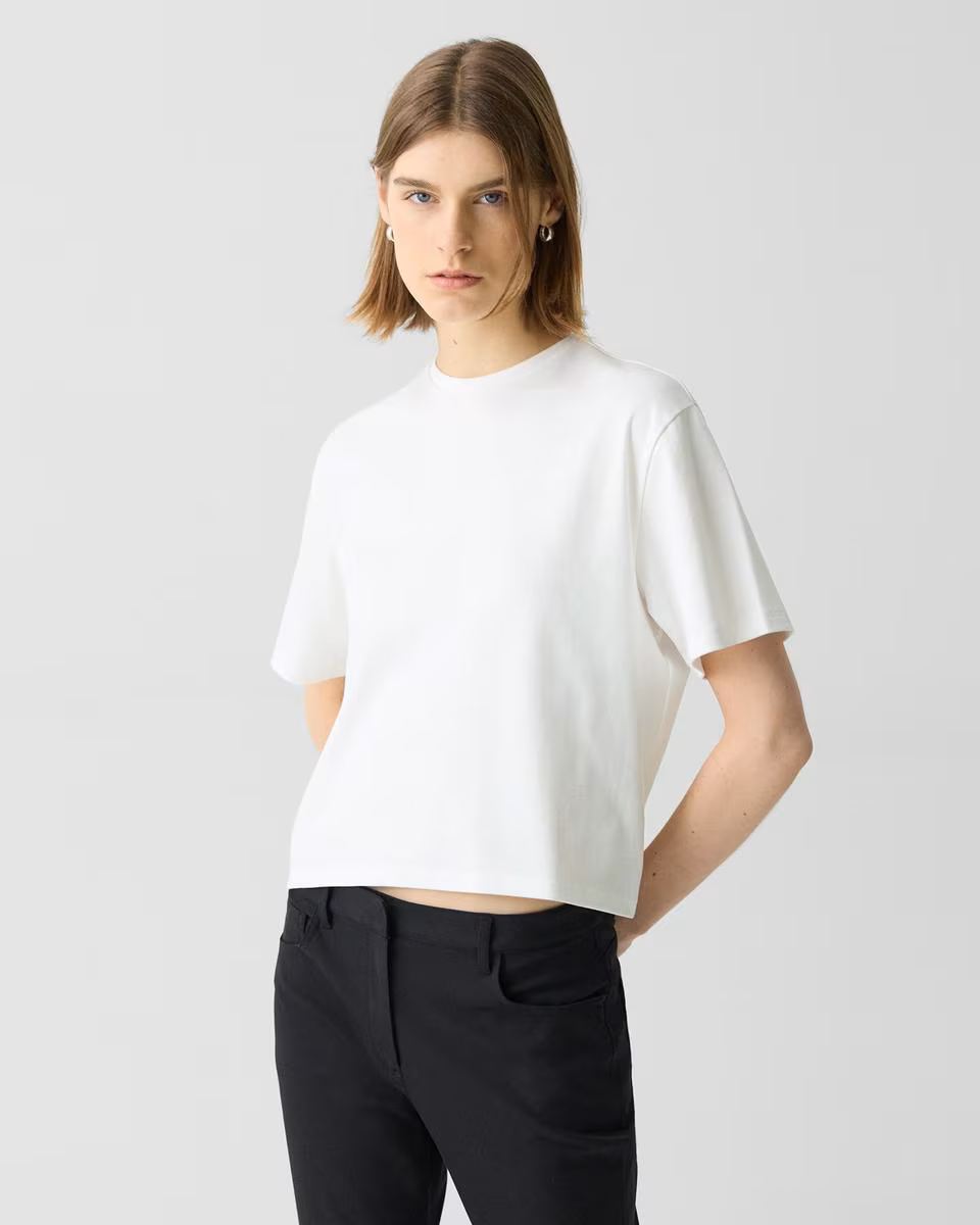 Boxy Tee in Cotton Jersey - Theory Factory Store