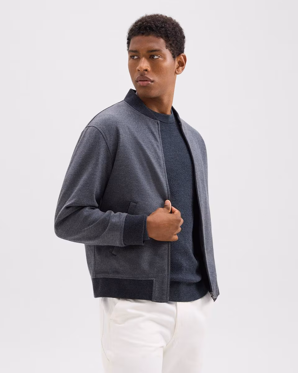 Bomber Jacket in Wool-Blend Knit - Theory Factory Store
