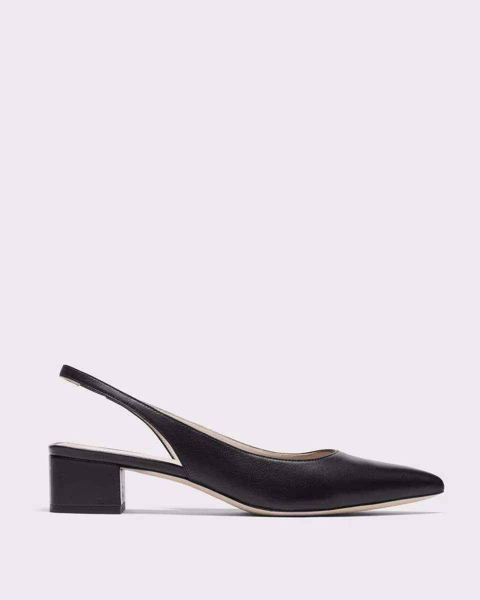 Slingback Pump in Leather - Theory Factory Store