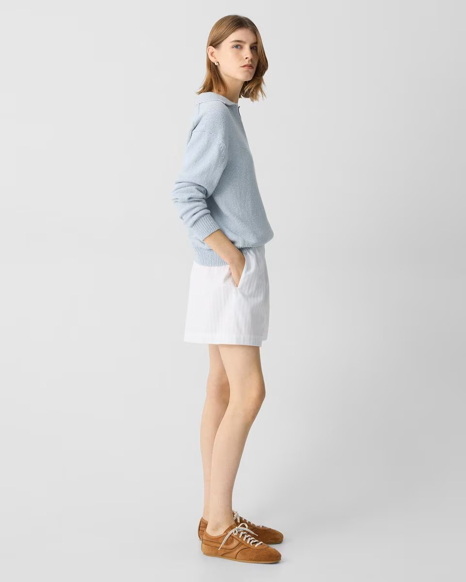 Boxer Short in Linear Cotton | Theory Factory Outlet - Theory Factory Store