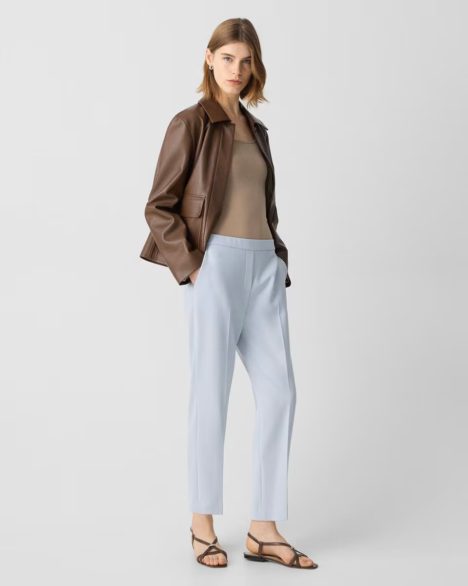 Treeca Pull-On Pant in Admiral Crepe - Theory Factory Store