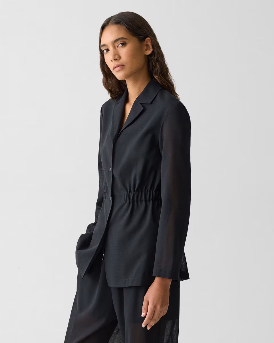 Cinch Waist Jacket in Airy Shirting - Theory Factory Store