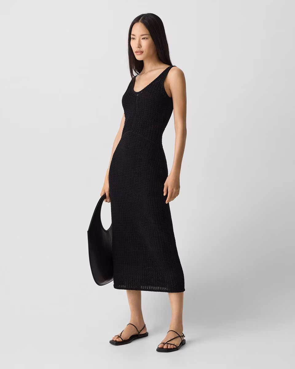 Stitched Dress in Sheen Cotton - Theory Factory Store