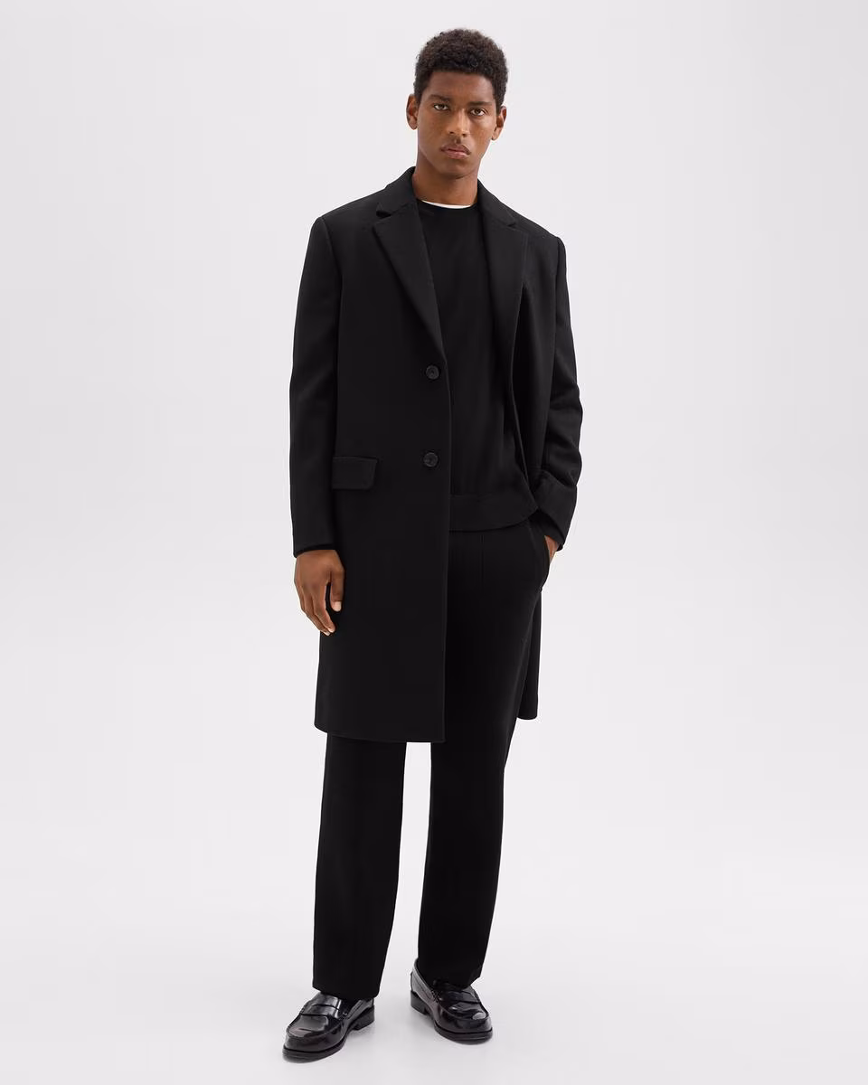 Topcoat in Recycled Wool-Blend Melton - Theory Factory Store