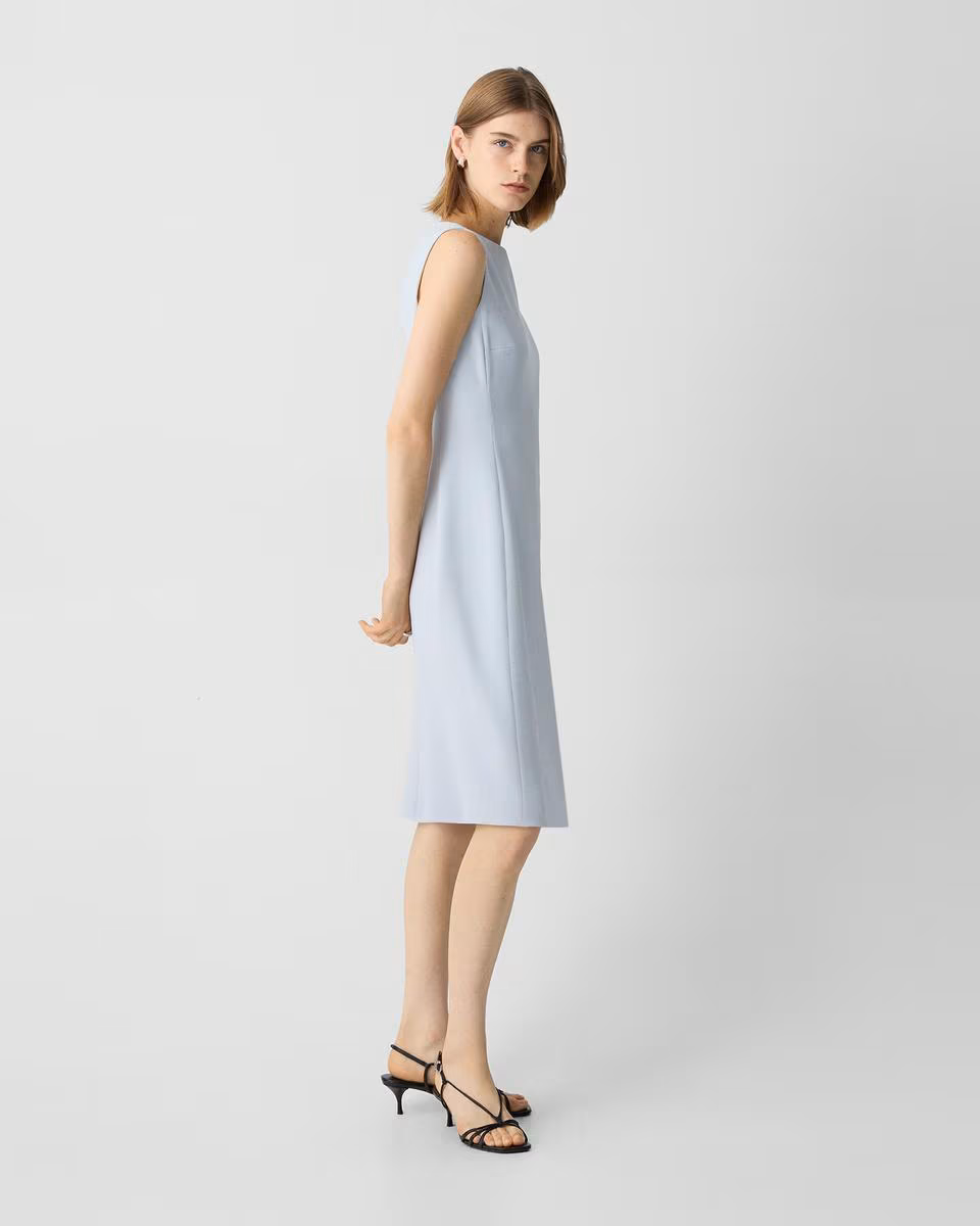 Flared Dress in Admiral Crepe - Theory Factory Store