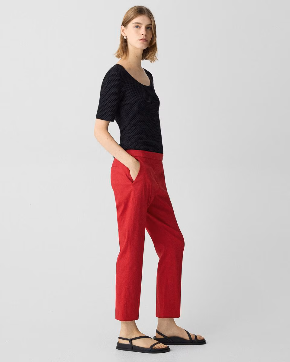 Treeca Pull-On Pant in Good Linen - Theory Factory Store