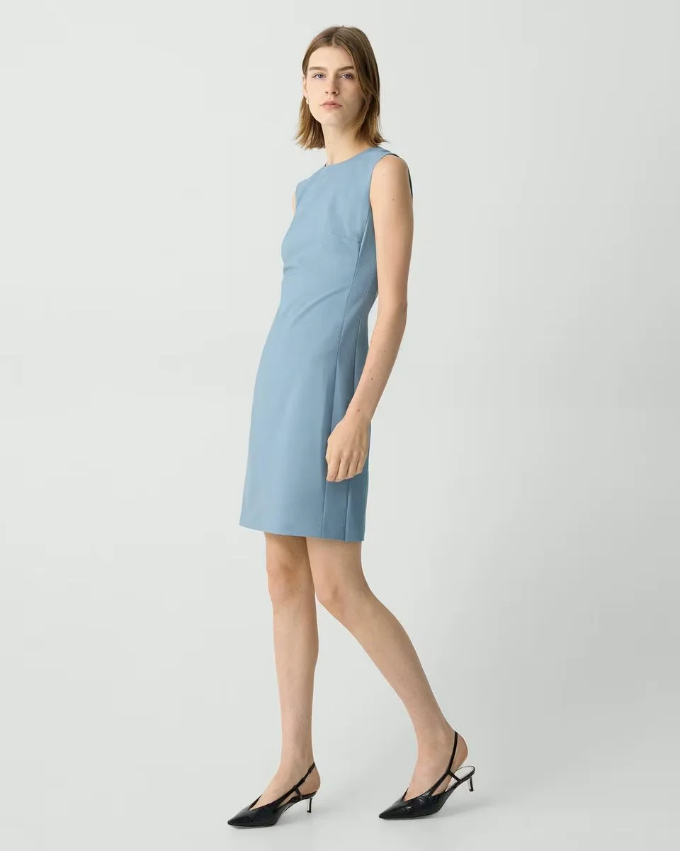 Theory Outlet Online | Sleeveless Fitted Dress in Good Wool