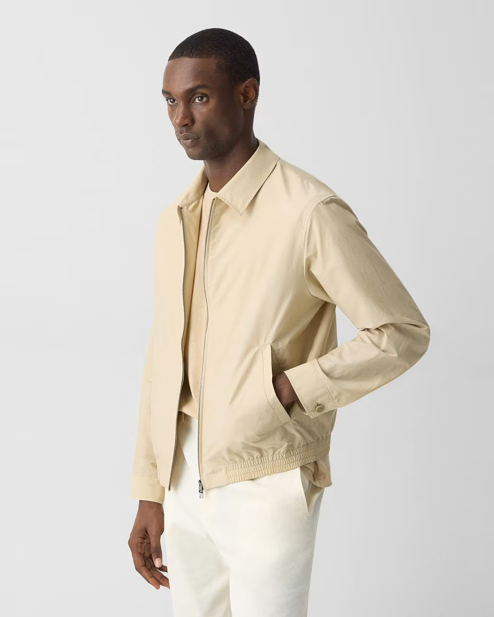 Blouson Zip Jacket in Cotton-Blend | Theory Factory Store - Theory Factory Store