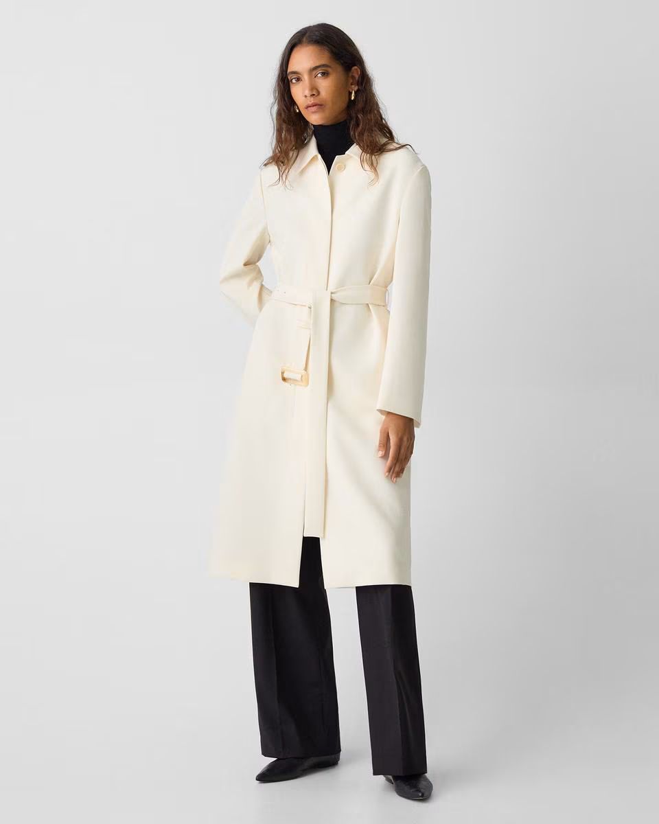 Slim Car Coat in Admiral Crepe - Theory Factory Store