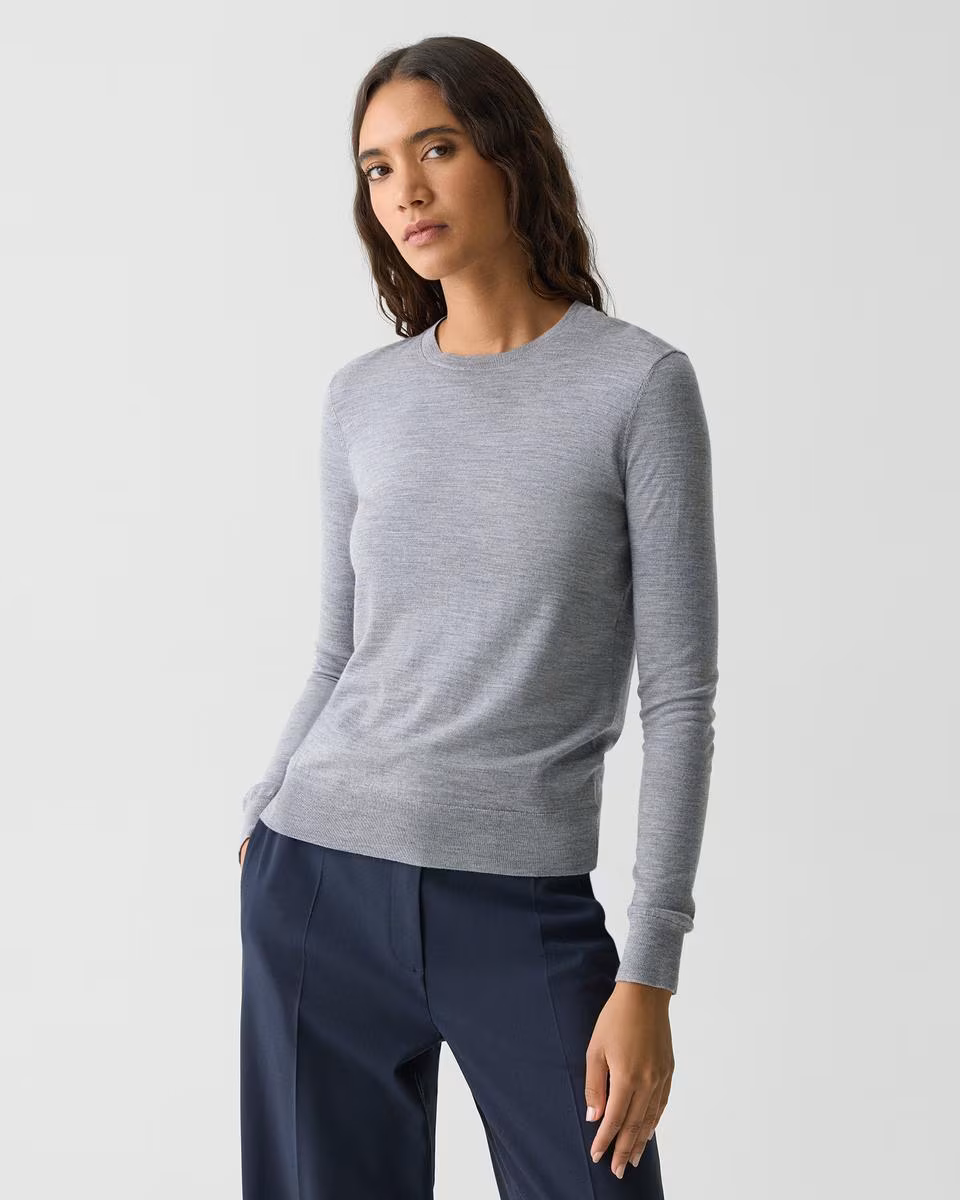 Crewneck Sweater in Regal Wool - Theory Factory Store