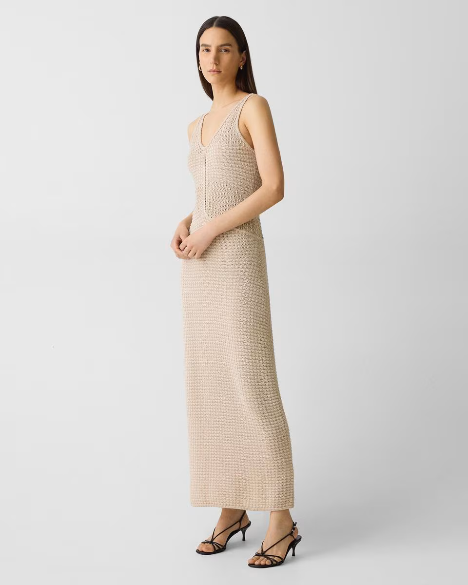 Stitched Dress in Sheen Cotton - Theory Factory Store