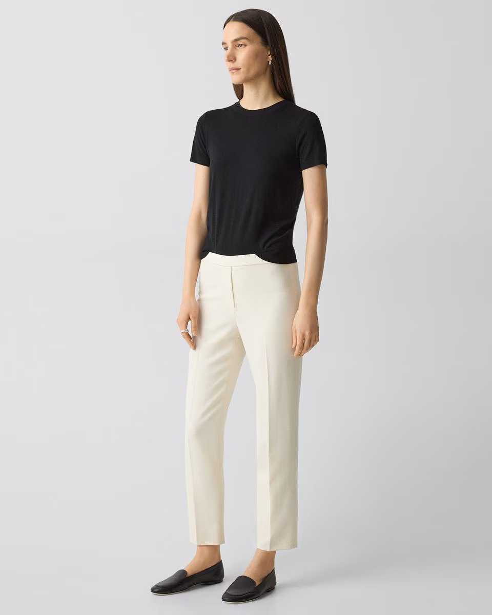 Treeca Pull-On Pant in Admiral Crepe - Theory Factory Store