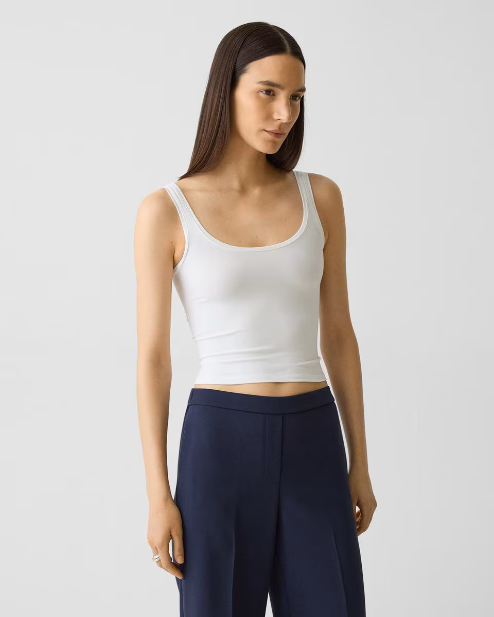 Cropped Tank Top in Stretch Nylon - Theory Factory Store